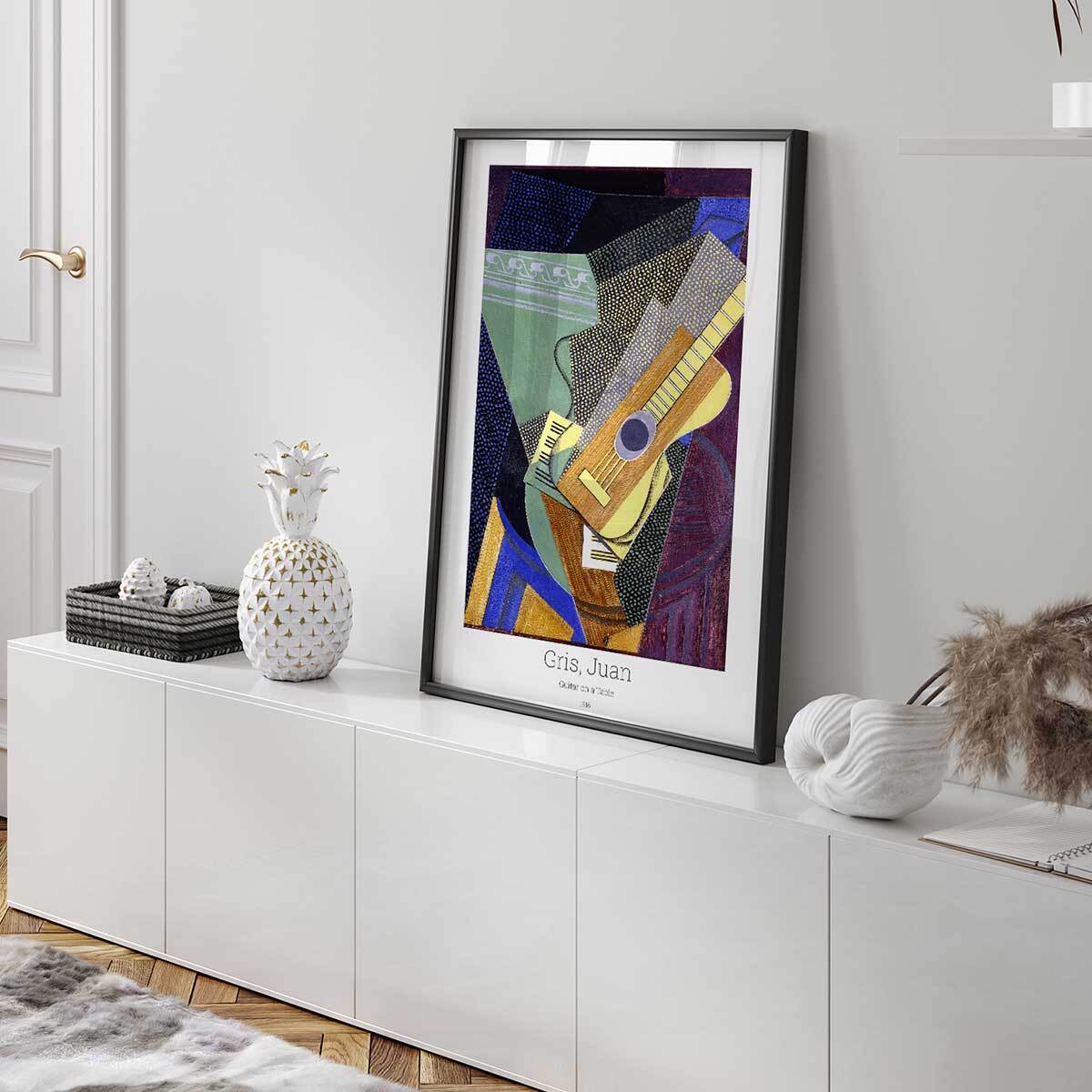 Affiche celebre Guitare sur une table par Juan Gris Affiche seule