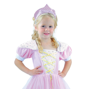 Abito Principessina Rosa Costume Carnevale Bambina