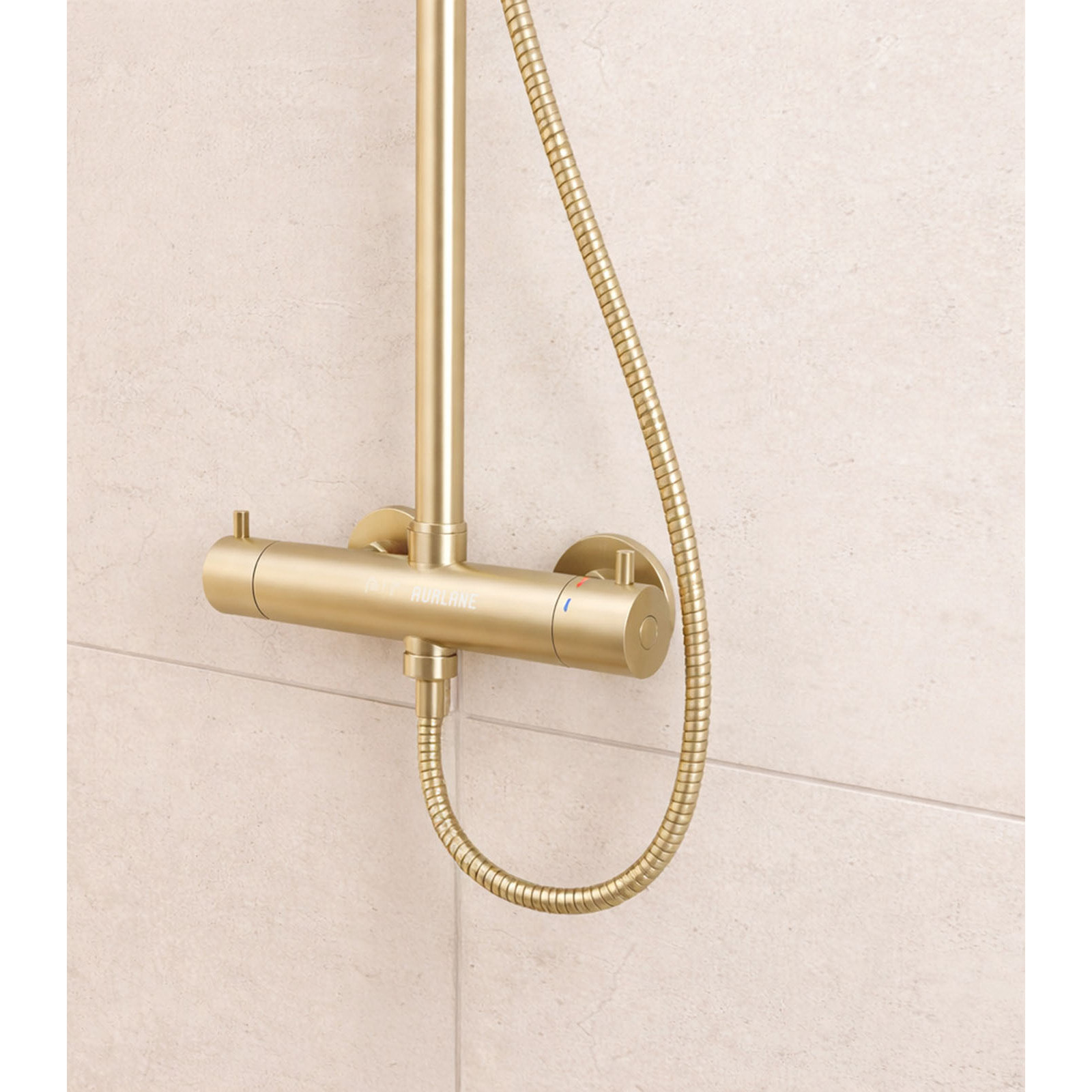 Colonne de douche Thermostatique finition Or Doré Brossé 133x26x52 cm - MOLLY GOLD
