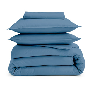 Housse de couette unie en percale de coton - Ardoise