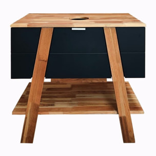 Meuble de salle de bain sous lavabo Naturel Home 80x73x46 cm, noir  (HOMEUMDC)