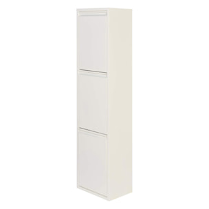 Well home - cubo de basura y reciclaje metálico de 3 compartimentos, 3x17l (51l) blanco mate