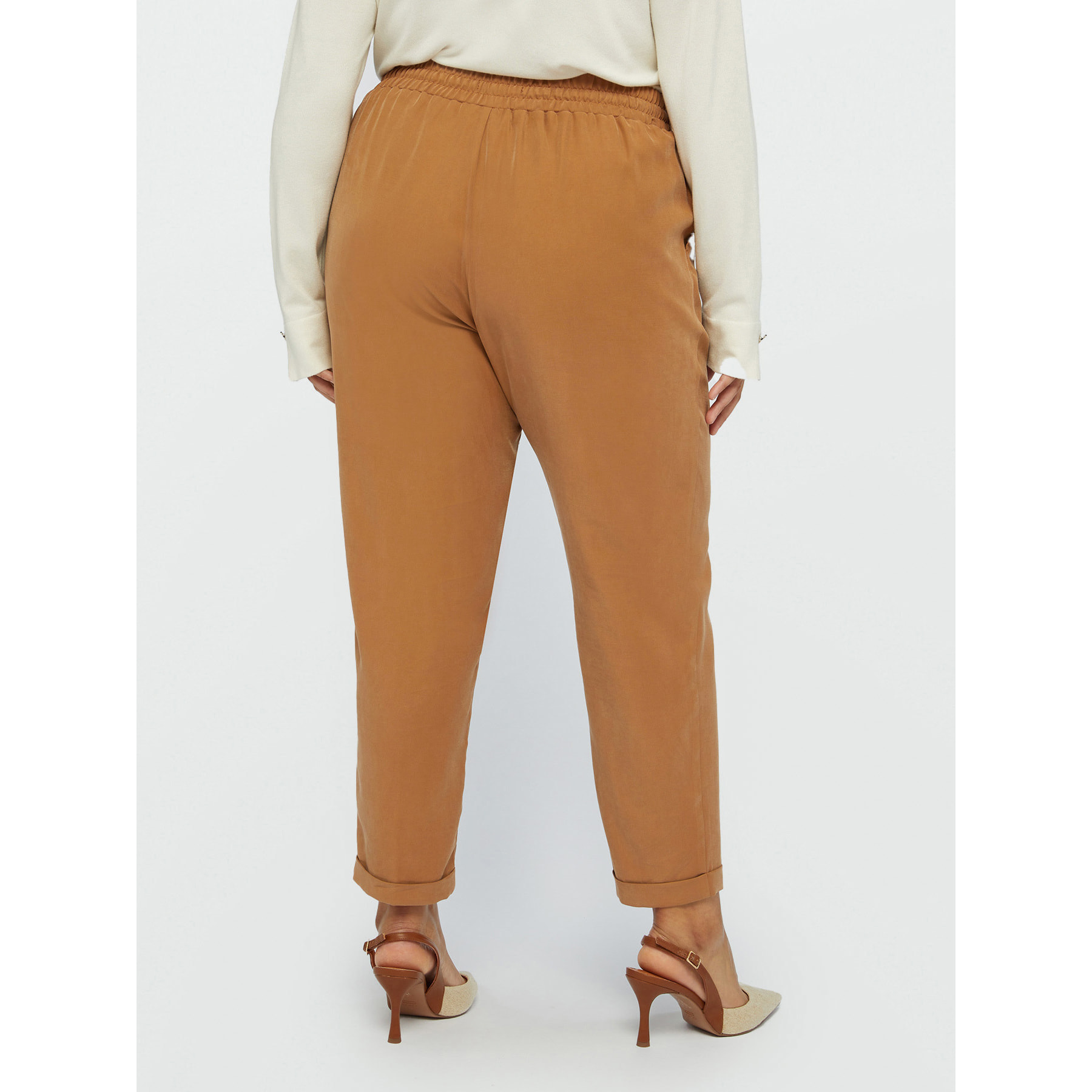 Fiorella Rubino - Pantaloni joggers con tasche all'americana - Marrone