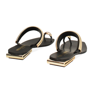 Sandalias planas mujer negras