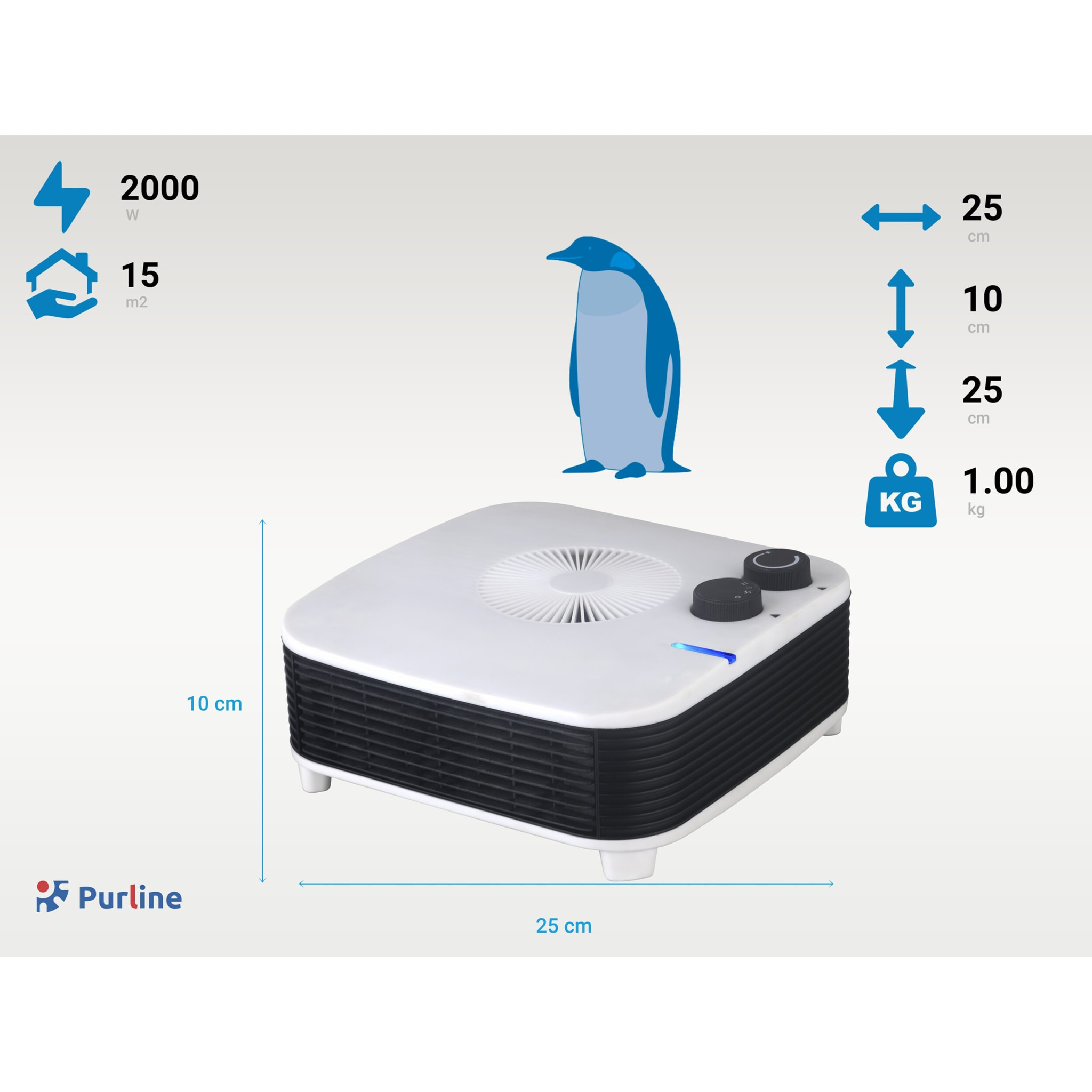 Calefactor de suelo con 2 niveles de potencia HOTI F40 PURLINE