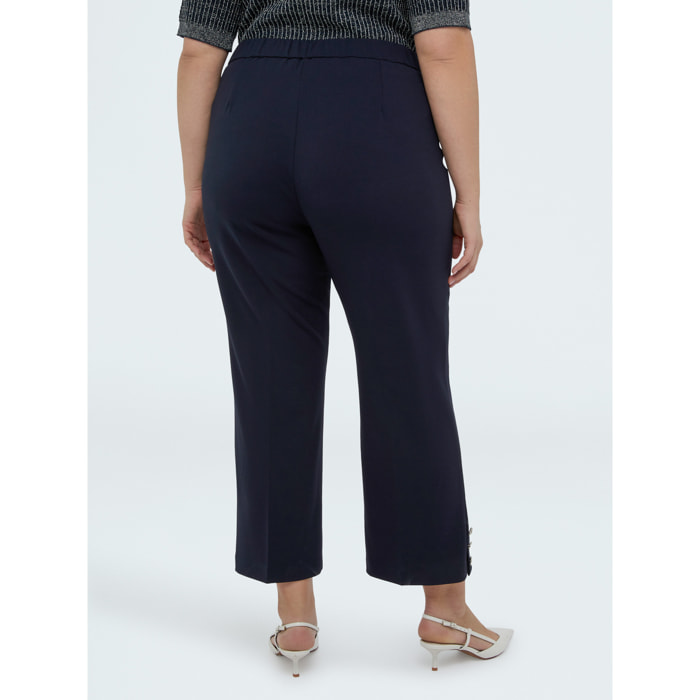 Fiorella Rubino - Pantaloni cropped in tessuto stretch - Blu