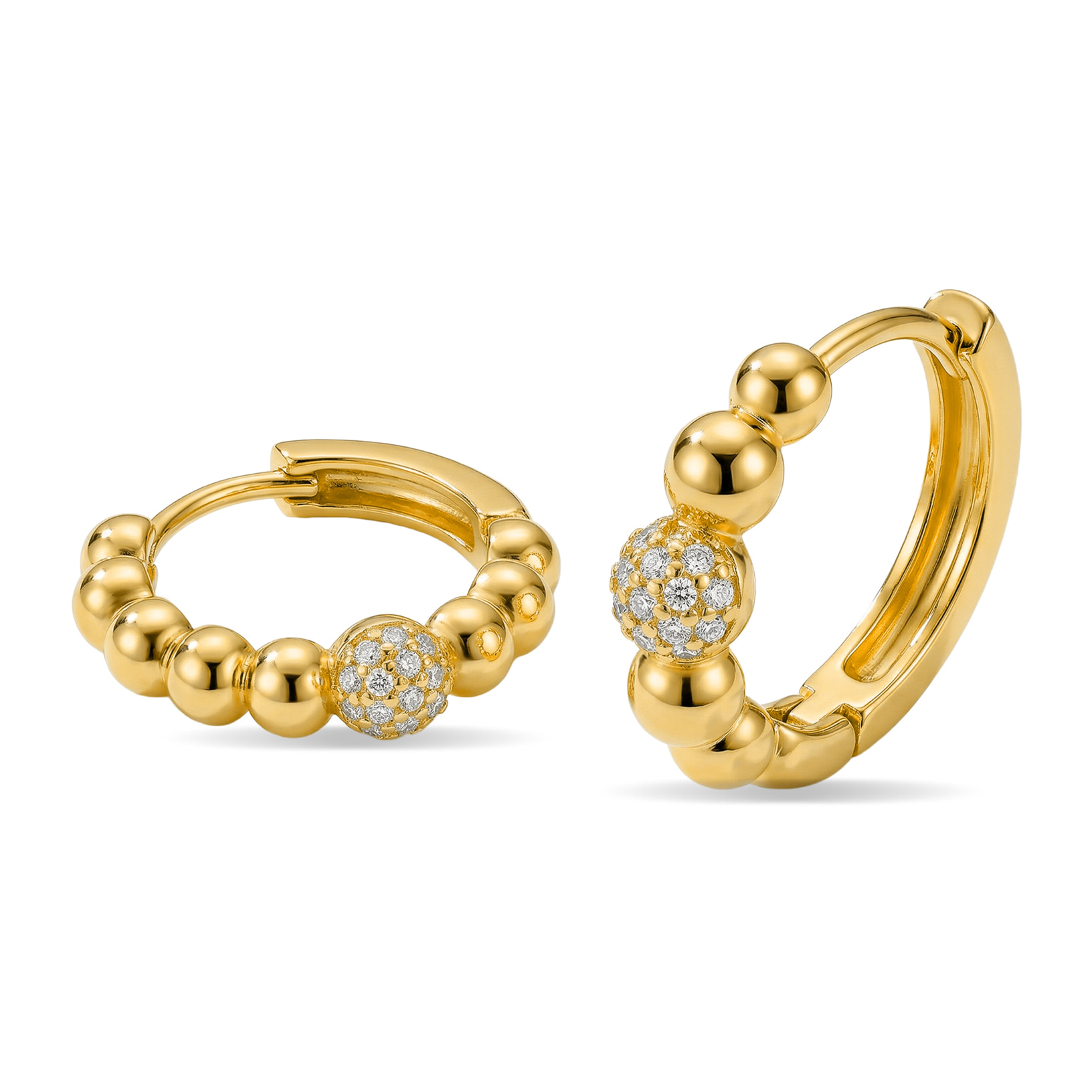 Pendientes de Circonita Brillante acabado en oro amarillo de 18k
