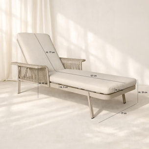 Lot de 2 chaises longues en aluminium beige FIGARI