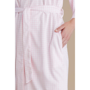 Vestaglia donna in cotone con maniche ampie e cintura in vita articolo vichy Noidinotte