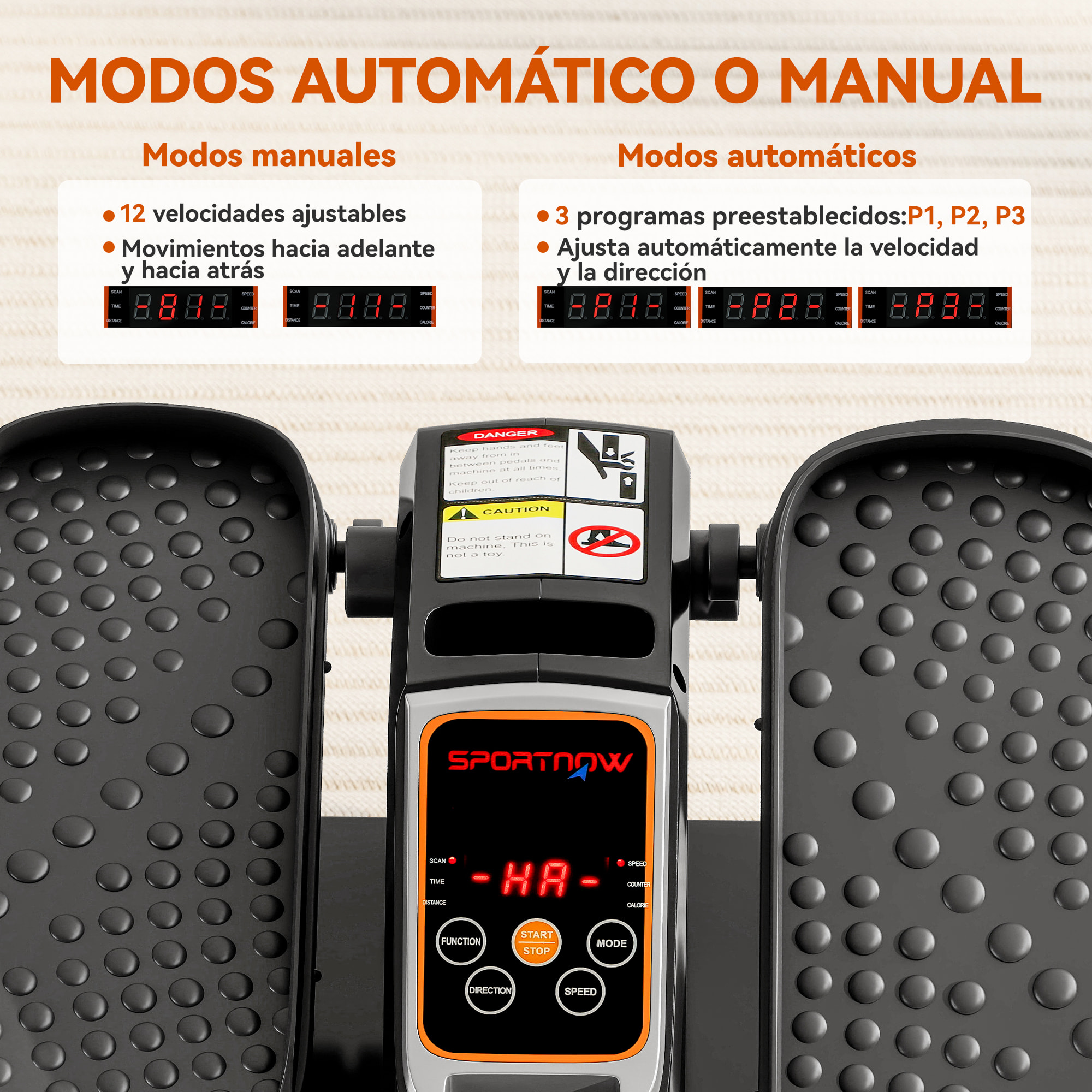 Mini Elíptica Eléctrica para Personas Mayores con 12 Velocidades, Modo Manual y Automático, Control Remoto, Pedaleador Eléctrico Silencioso Portátil con Pantalla LED y Pedales Antideslizantes