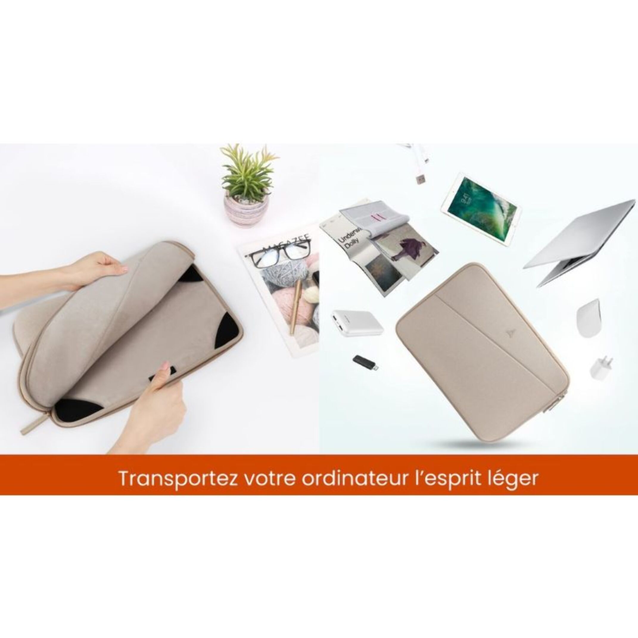 Housse ADEQWAT 15-16'' beige chiné