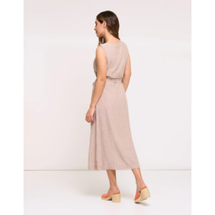 Vestido Midi Marrón - Coffee Stripe