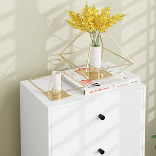 Cómoda con 5 Cajones Cómoda de Dormitorio Estrecha con Anti-vuelco Cajonera Alta para Salón Pasillo 47x29x95 cm Blanco