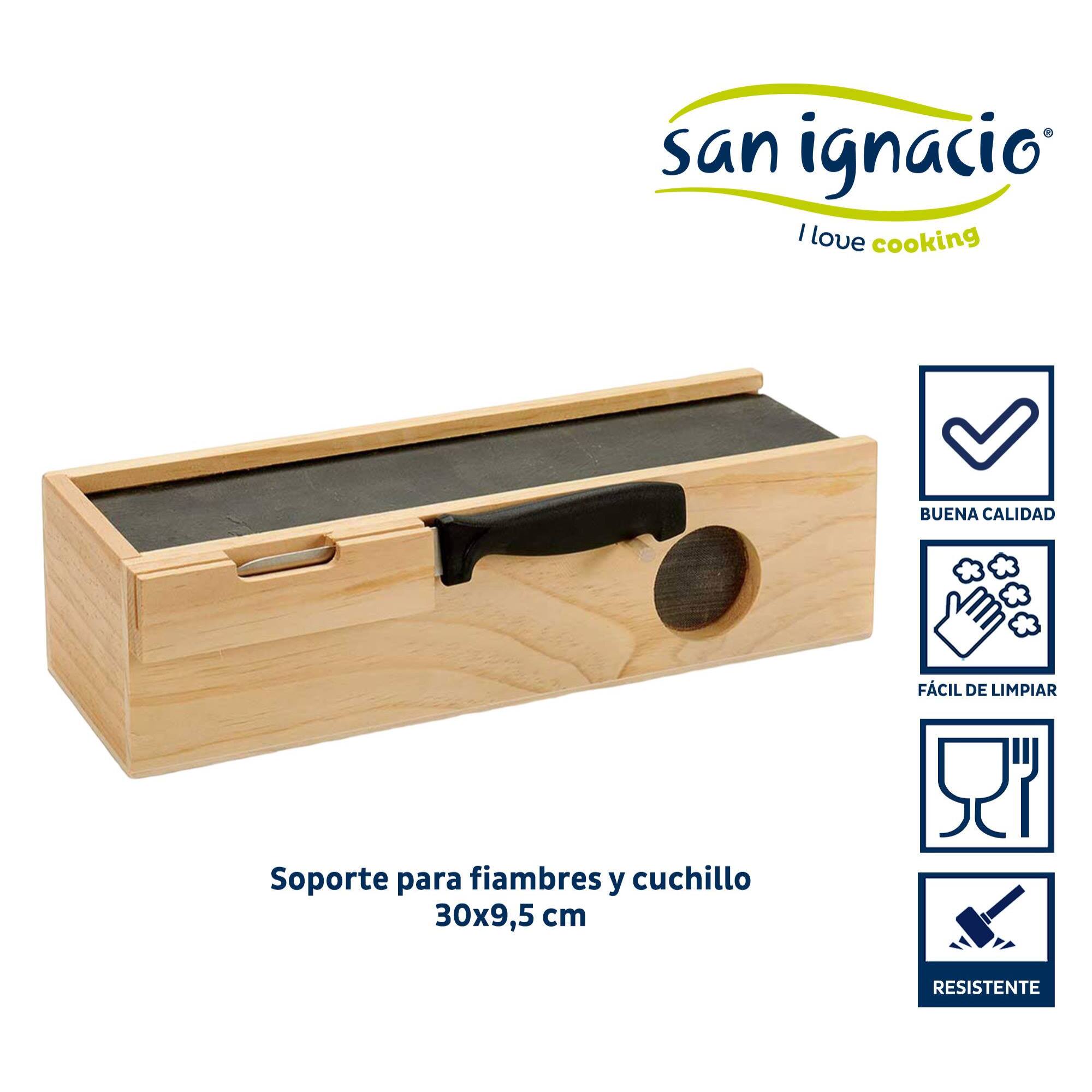 Caja madera fiambres pizarra y cuchillo colección kinvara