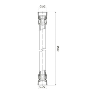 Aurum flexible de douche 150 cm avec écrou anti-torsion, métal brossé (SATBAURHPBGM)