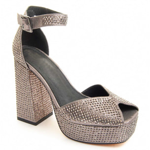 Zapatos de Tacón - Gris - Altura: 12 cm