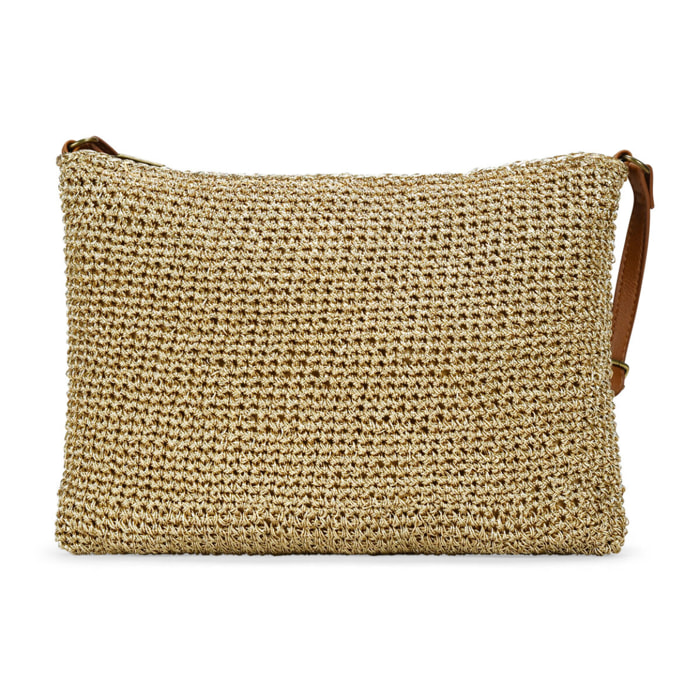 Bolso bandolera en rafia oro