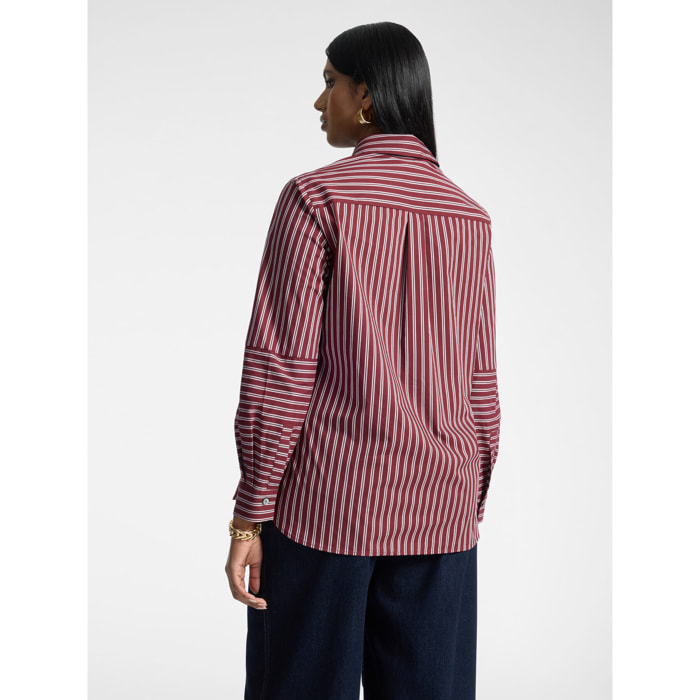 Elena Mirò - Camisa de mezcla de algodón a rayas - Burgundy