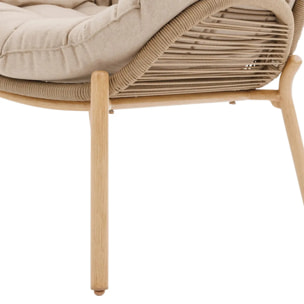 Fauteuil de salon de jardin "Meloane" beige acier et polyester