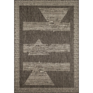 Samba - tapis intérieur extérieur motif abstrait géométrique, anthracite