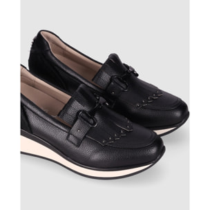 Zapatos de Piel - Negro - Tacón: 5 cm