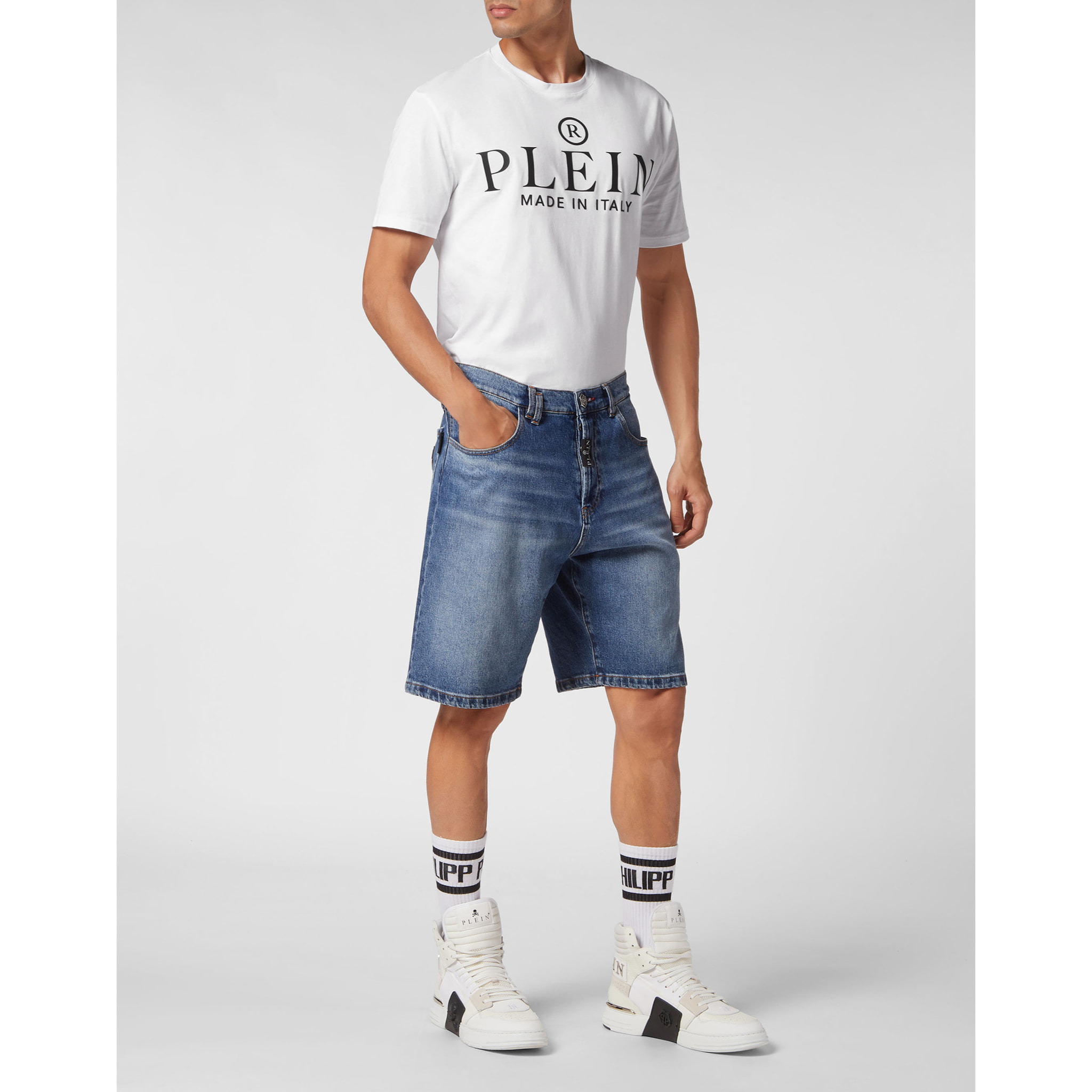 PHILIPP PLEIN DENIM SHORTS