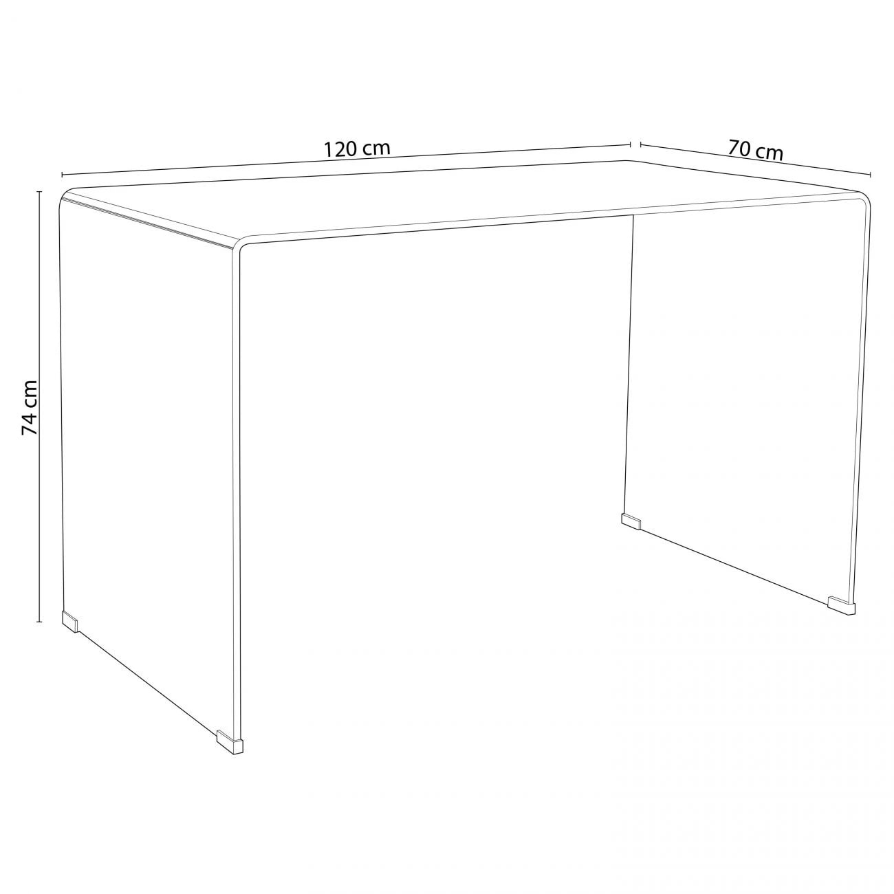 Mesa de estudio Note Cristal Transparente