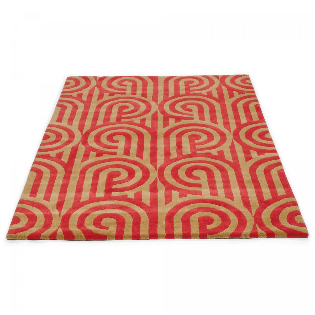 Tapis salon et chambre fait à la main en laine motif seventies