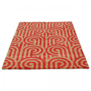 Tapis salon et chambre fait à la main en laine motif seventies