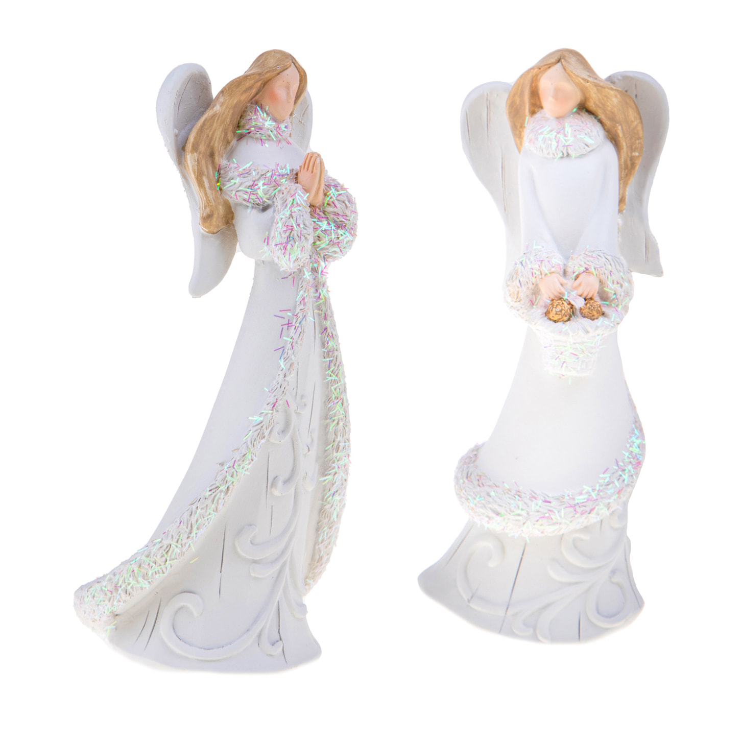 Angeli Glitter - Pezzi 2 - 6,5xH16,5x6,5cm - Bianchi Dino SpA