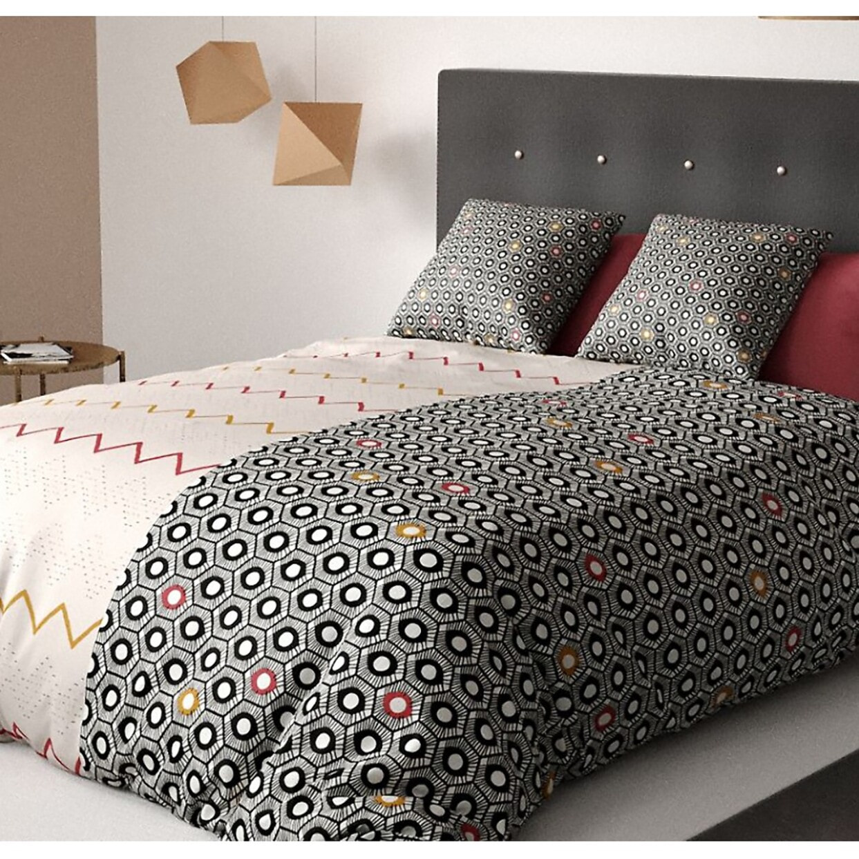 Parure De Couette 3pcs 100% Coton 57 Fils/cm2-himba Black