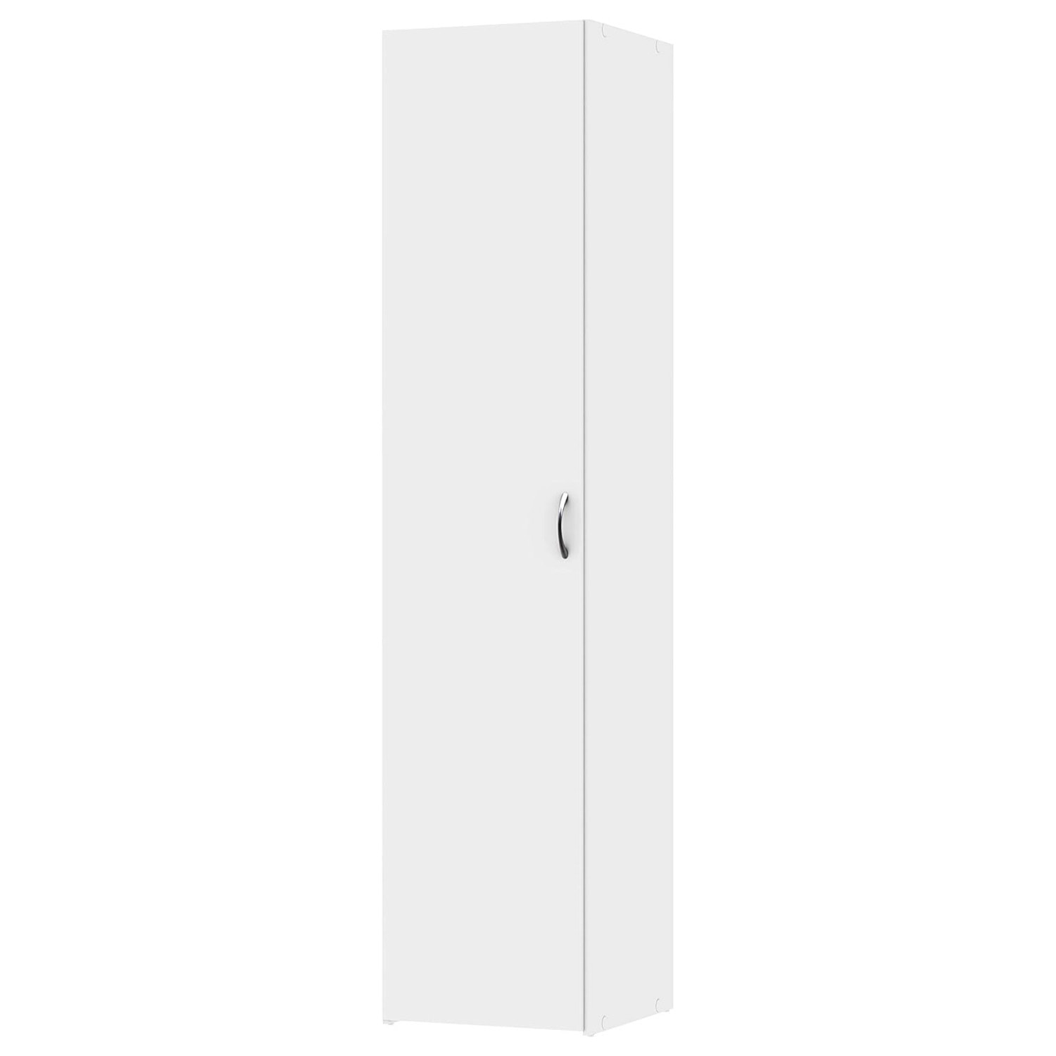 Armadio Con 1 Anta Multiuso Armadietto Design Moderno Salvaspazio Con Ripiani Interni Ingresso Camera Da Letto Lavanderia 39.4x41.5x175.4 Cm Bianco