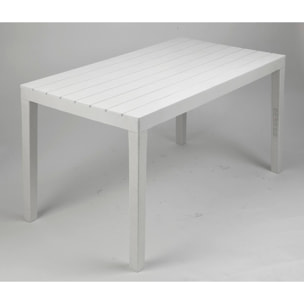 Tavolo da esterno Vasto, Tavolo rettangolare da pranzo, Tavolo da giardino indoor e outdoor multiuso, 100% Made in Italy, Cm 138x78h72, Bianco