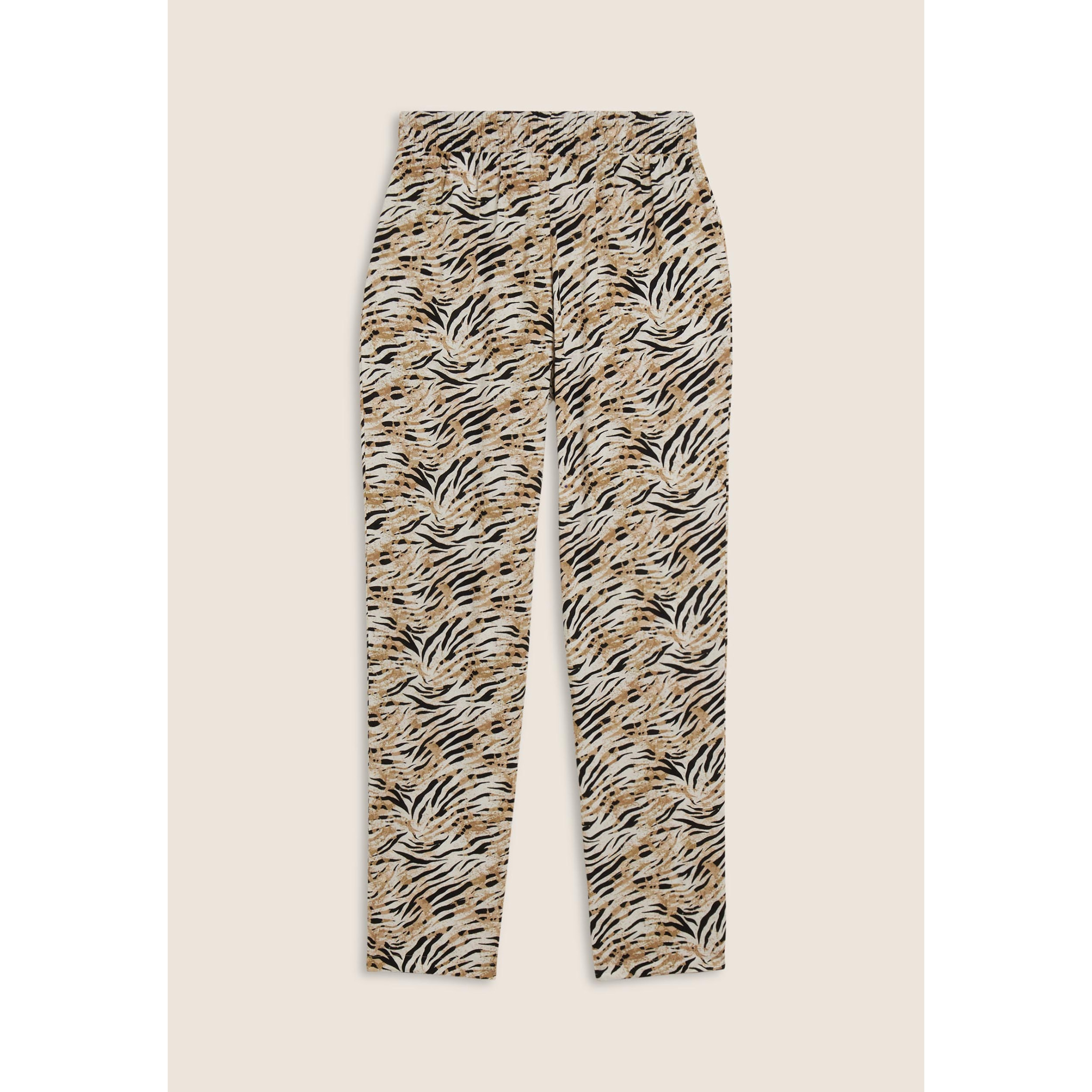 Pantaloni regular fit in viscosa animalier con gamba dritta