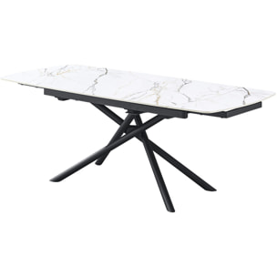 Table à manger extensible 6/8 couverts en céramique effet Marbre - HYDRA