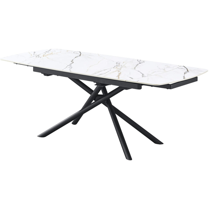 Table à manger extensible 6/8 couverts en céramique effet Marbre - HYDRA