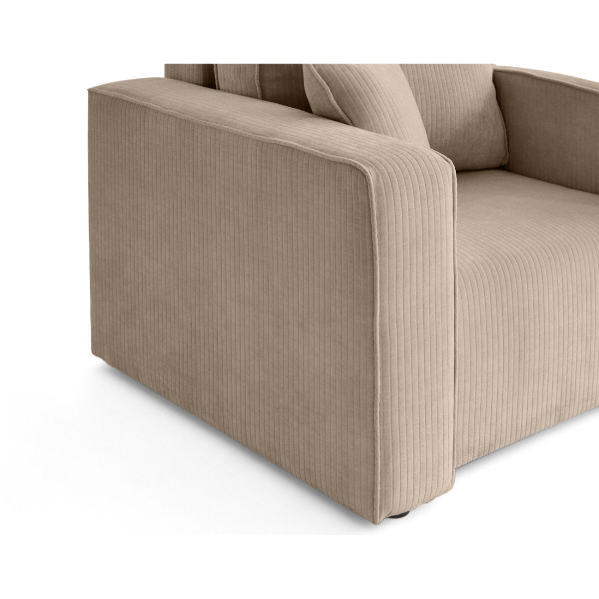 Topaze - fauteuil en velours côtelé plat - Beige