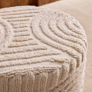 Pouf rond bouclette tuftée NUBA
