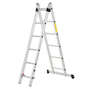 Échelle multifonction pliable aluminium 2 positions 2,49 m 10 échelons certification NF EN131 max. 150 Kg