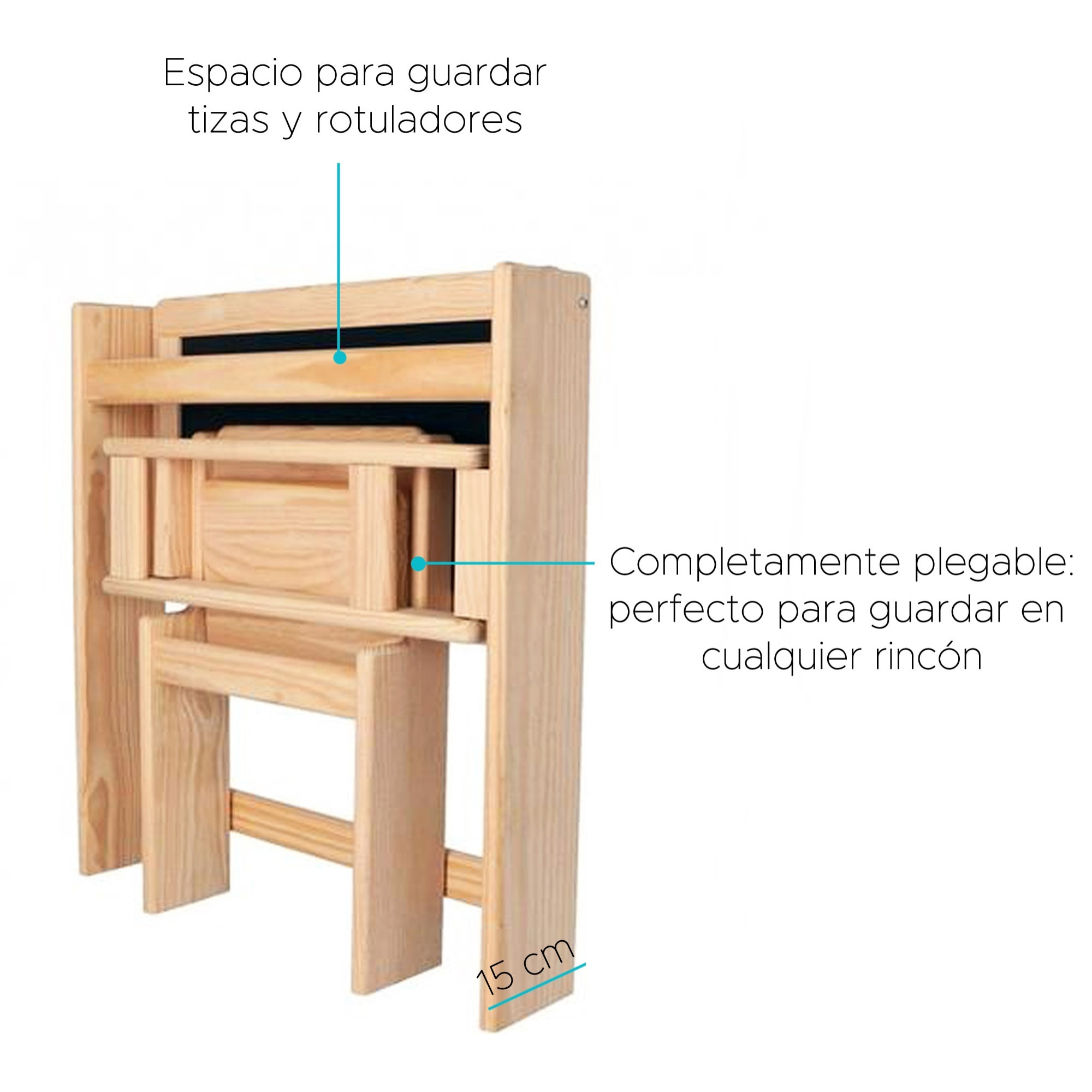 Well home - pupitre pizarra plegable en barniz