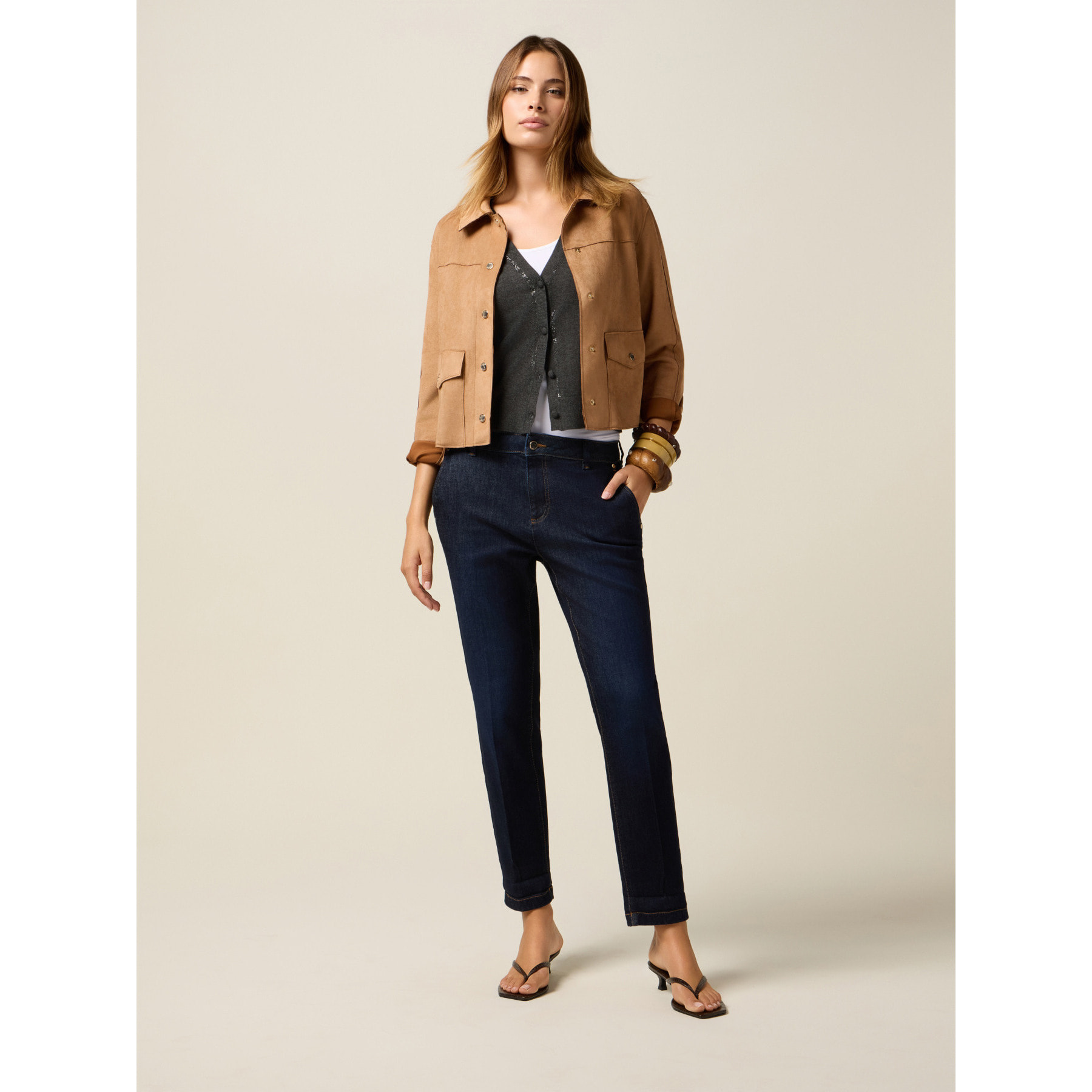 Oltre - Jeans chinos blu rinse - Blu