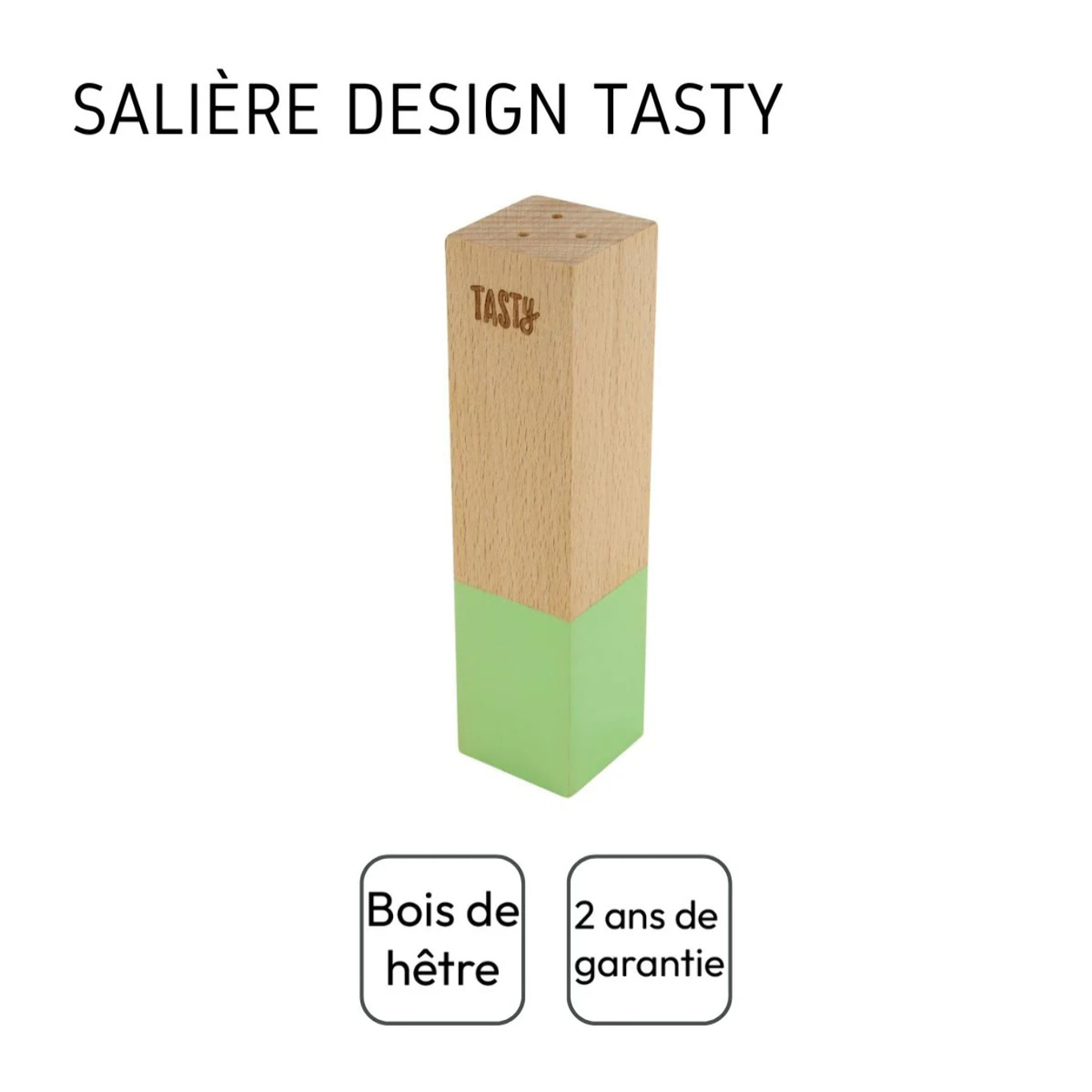 Salière en bois Tasty Green