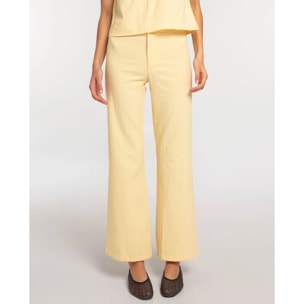 Pantalón de campana con cuadros vichy de mujer