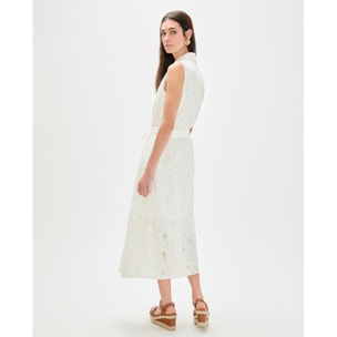 abito midi con colletto a camicia e cintura