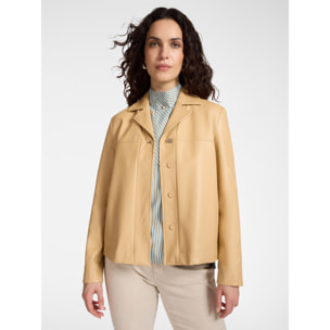 Elena Mirò - Chaqueta boxy en tejido revestido - Beige