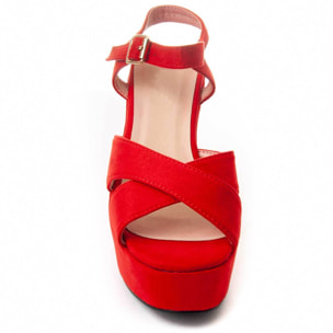 Sandalias de Tacón - Rojo - Altura: 10 cm