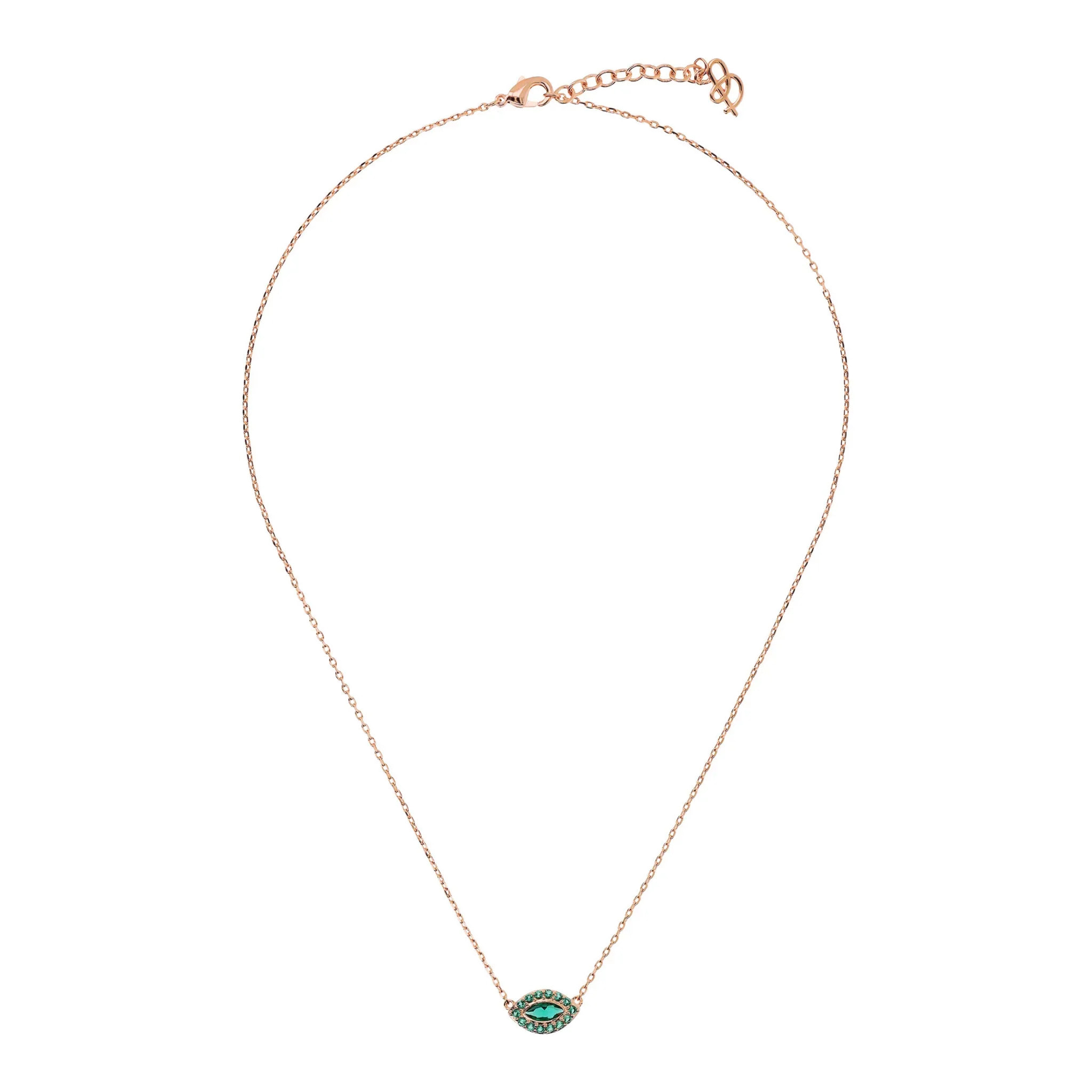Collana Catena Forzatina con Pendente Marquise in Cubic Zirconia Rosa