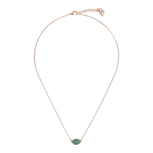 Collana Catena Forzatina con Pendente Marquise in Cubic Zirconia Rosa