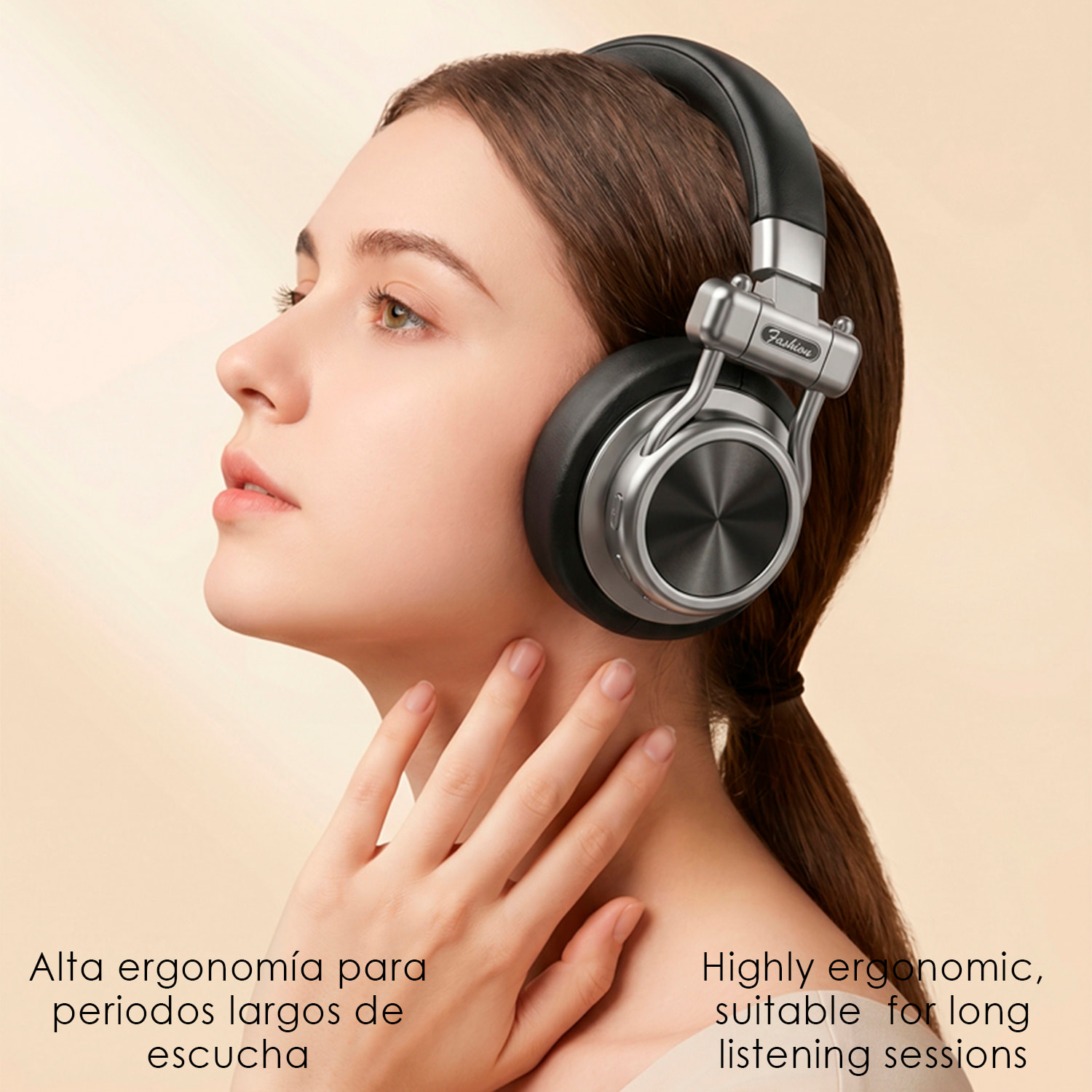Cascos Bluetooth CR-10ANC, cancelación activa de ruido, batería de larga duración y conexión inalámbrica estable para música y llamadas.