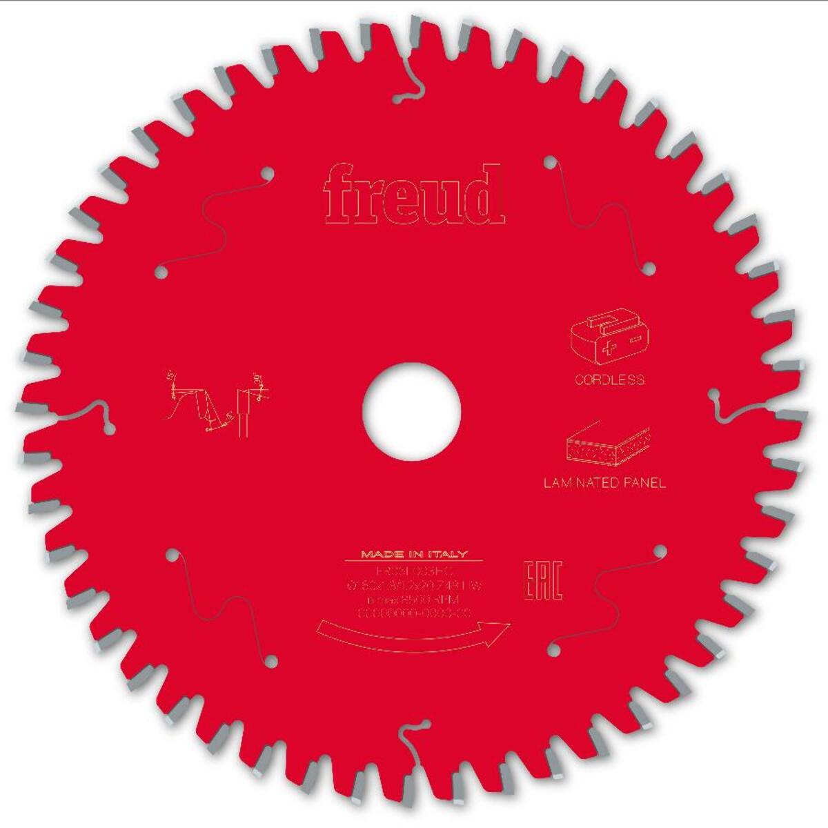 Lame pour scie circulaire portative sans fil FREUD - Ø160 1,8/1,2 AL20 Z48 BA -5° - F03FS10075 -FR06L003HC